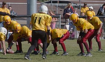 Andrew #66 - second from right - lines up against Boron - September 24, 2005