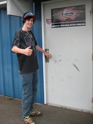 Me entering my job at WarpGrafix - August 10, 2010