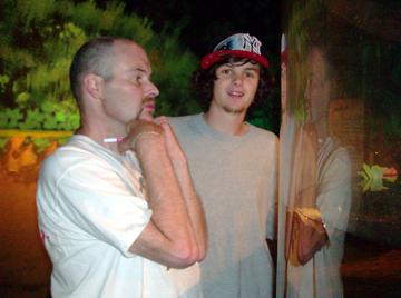 My dad and I at the aquarium on the coast - August 25, 2010