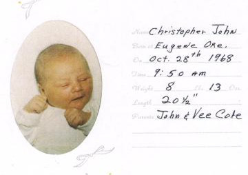 Chris Cole Birth Announcement