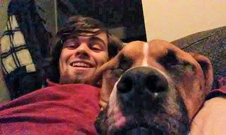 Andrew and dog Burner - February 2015