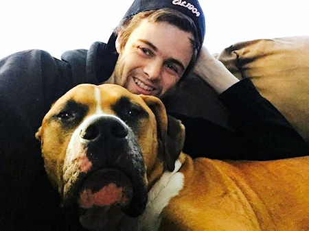 Andrew and dog Burner - Summer 2015