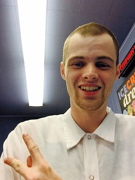 Andrew at his Ice Cream Shop job - Summer 2015