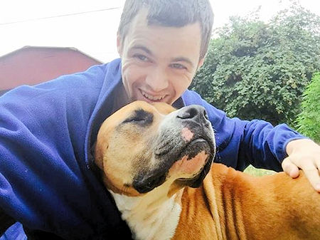 Andrew and dog Burner - Summer 2015