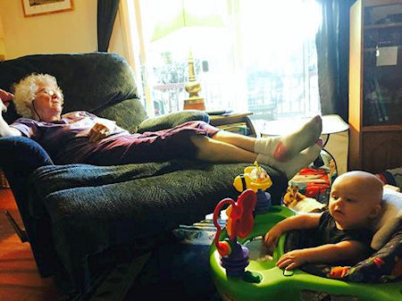 Ryker babysitting grandma Vee - Summer 2015 Ryker babysitting grandma Vee - Summer 2015