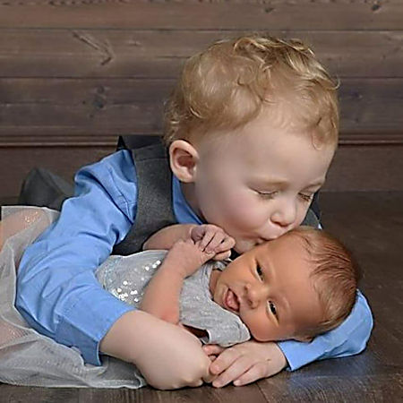 February 2018 - with baby sister