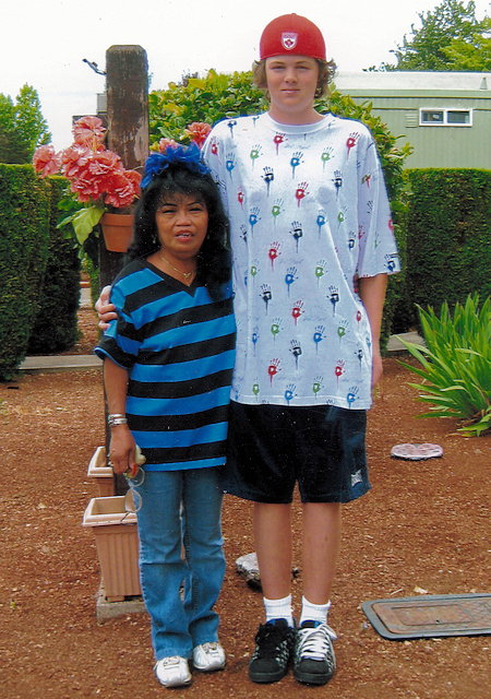 Andrew with Vee's friend Happy