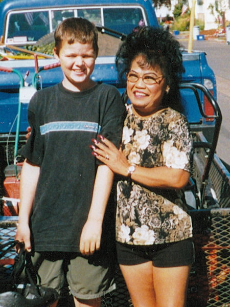 Andrew with Vee's friend Happy