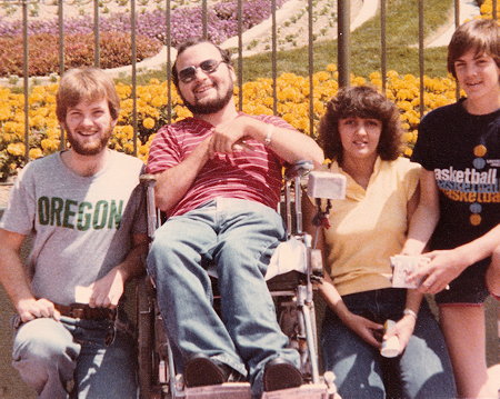 Anthony "Tony" Cole with friends at Disneyland June 1980