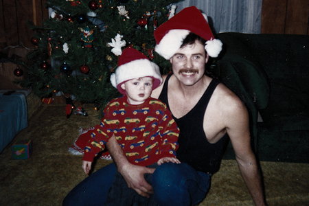 Christopher John "Chris" Cole holding son Andrew Cole about 1993