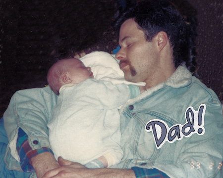 John Harriott Cole holding Andrews Dad Christopher John Cole