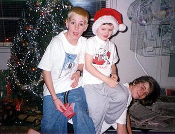 Jeremy, Andrew, Jayme - Christmas 1998 in Eugene, Oregon