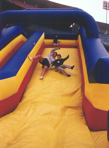 Andrew and Debbie at Sony Outing in Dodger Stadium - September 19, 1999