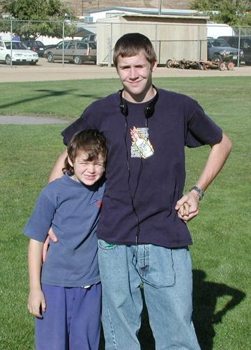 Andrew with Jayme at Jeremy's Kern Valley Playoff Footall Game - November 11, 2000