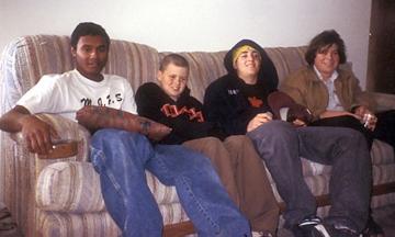 Rober, Andrew, Jeremy and friend about April 2003