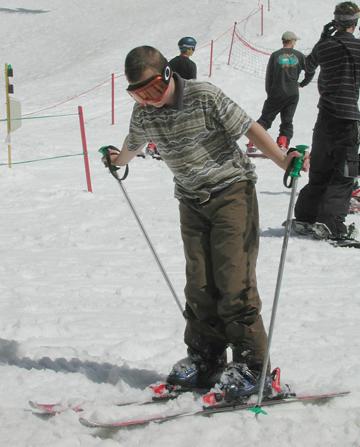 Andrew skiing at Mammoth Mountain - May 24, 2003