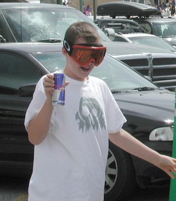 Andrew skiing at Mammoth Mountain - May 25, 2003