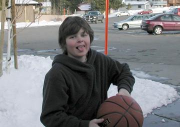 Andrew at basketball practice - February 5, 2004