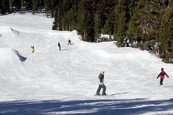 Andrew (bottom center) skiing - February 8, 2004