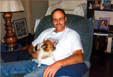 My dad with Alphie in September 2007