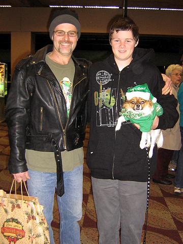 Me and my dad and Alphie at airport - December 20, 2007