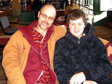My dad and I at airport before leaving Eugene January 4, 2008
