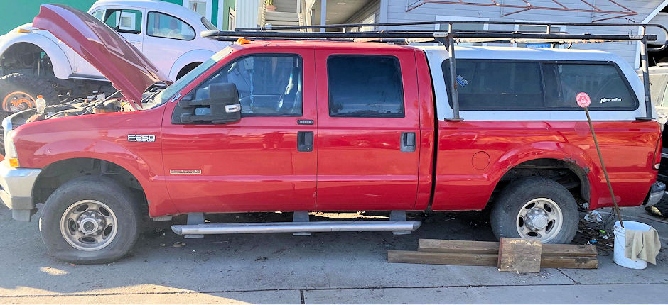 Red Pickup Truck after detailing